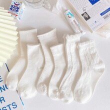 顶瓜瓜 女士中筒袜5双装￥6.68 1.5折