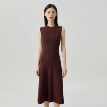 深呼吸 女装百搭无袖针织洋装连衣裙长裙女190元（有首单礼金，超V会员价格更低）