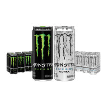 再降价：Monster 魔爪 能量饮料 原味+无糖 330ml*12罐*2箱 组合装71.81元+4元淘金币 包邮（多重优惠）