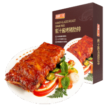 首购：如意三宝 蜜汁烤猪肋排 500g/盒24.3元包邮（需试用）