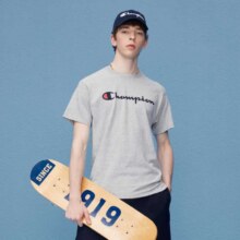 再降价、2日10点：Champion 冠军 LOGO圆领T恤46元