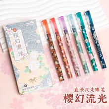 去商家购买 刷题/考试/写作业必备!合慕 樱幻流光 H-6695 直液式走珠笔6支装*4盒 0.5mm 黑色