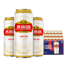 燕京啤酒 U8小度酒8度 U8 500mL 24罐100元 (券后省10)