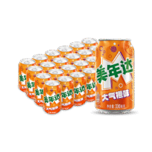 美年达 多口味 碳酸饮料 330ml 橙味 24罐