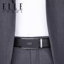 ELLE旗下男装品牌！ELLE HOMME 男士头层牛皮自动扣皮带礼盒装 902081￥79.00