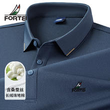 富铤 FORTEI 男士长袖POLO衫 含桑蚕丝长绒珠地棉券后37.37元