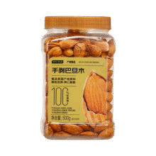 京东京造手剥大颗粒巴旦木 500g/罐 坚果炒货果干扁桃仁杏仁休闲食品送礼35.9元/件 拍5件
