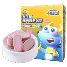 小鹿蓝蓝益生菌冻干溶溶米饼蓝莓味 宝宝儿童零食 吸口水米饼饼干20g