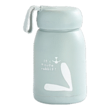 萌萌兔卡通水杯女牛奶玻璃杯创意便携杯子 蓝色萌萌兔 330ml 1只