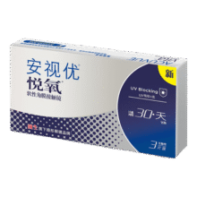 强生安视优透明隐形眼镜硅水凝胶近视水润舒适透氧悦氧 VITA悦氧3片 100度