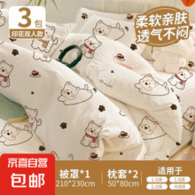 旅行一次性床单四件套床单被套枕套孕妇可用酒店宾馆隔脏床品便携 印花款双人四件套3套19.9元 (券后省5,月销5000+)