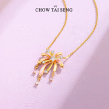 七夕好礼！Chow Tai Seng 周大生 浪漫花火S925银荧光珐琅烟花项链￥157.43 3.7折