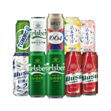 再降价、88VIP: 嘉士伯1664啤酒试饮装500ml*10罐29.43元（10罐）+7.12元淘金币+10元返卡
