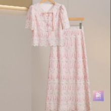 她池 甜美风新中式套装 S/L/XL