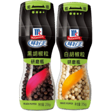 味好美手动研磨瓶黑白胡椒粉调味料胡椒粒现磨家用调料自带研磨器