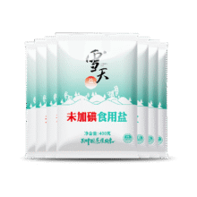 再降价、88VIP：雪天 无碘精制盐 400g*7袋5.79元+1.61元淘金币