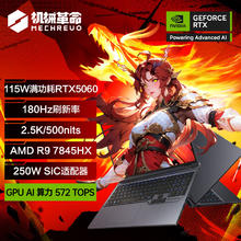 机械革命 蛟龙16Pro 2025 16英寸游戏电竞笔记本电脑(R9-7845HX 16G 512G RTX5060 180Hz 2.5K 灰)
