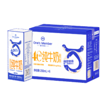 1号会员店（One's Member）4.0g蛋白 脱脂纯牛奶 200ml*6盒
