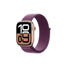Apple/苹果 Watch Series 10 智能手表GPS款42毫米玫瑰金色铝金属表壳梅子色回环式运动表带MX1X3CH/B2349元 (券后省50,月销1w+)