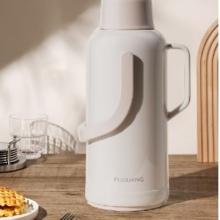 富光 保温水壶学生热水暖瓶 米色【玻璃红胆】 3200ml