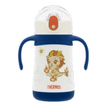 膳魔师（THERMOS）儿童水杯316l不锈钢保温杯宝宝水杯小学生吸管杯耐磨防摔可斜跨 麒麟 320ml（带把手）