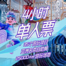 美团 杭州未来城市乐园-【不限人群票】平日4小时门票+自助餐票
