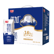 光明纯牛奶优加3.6g蛋白200ml*24原味49.9元