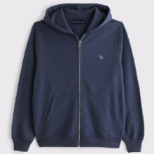 再降价：ABERCROMBIE & FITCH男装女装情侣装25春季经典小麋鹿运动风宽松连帽卫衣KI122-5251 海军蓝+凑单204.92元（需领券）