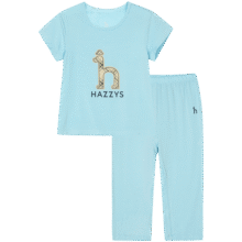 HAZZYS哈吉斯品牌童装男女童家居服夏新品儿童弹力凉爽圆领家居服套装 冰晶蓝 105325元 (满499减220,券后省174)