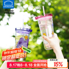 乐扣乐扣（LOCK&LOCK）玻璃杯女耐高温水杯吸管带盖高硼硅杯子双层大容量咖啡杯 紫罗兰620ml25.4元 (送赠品,券后省0.85,月销1000+)