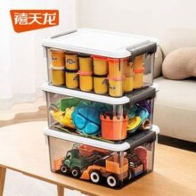 Citylong 禧天龙 透明收纳箱 中号 31.5×23×14.5cm 三个装