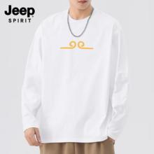 堪比地摊价！Jeep Spirit 吉普 男女同款纯棉长袖T恤衫￥15.97