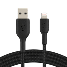 贝尔金（BELKIN）MFi认证Lightning充电尼龙编织数据线适用于苹果iphone14 A转Lighting 1米黑色 编制款50.2元 (券后省5)