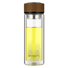 富光 双层玻璃杯 高硼硅玻璃带茶隔泡茶杯320ml13.58元（需凑单）