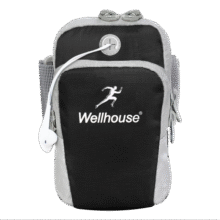 WELLHOUSE跑步臂包骑行腕包男女户外运动跑步包大容量手机包黑色L