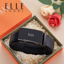 ELLE HOMME 男士头层牛皮自动扣皮带礼盒装 90208179元包邮