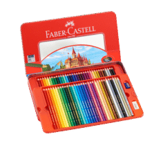 辉柏嘉（Faber-castell）彩色铅笔油性彩铅绘画套装画画工具学生绘画 100色城堡系列红铁盒装儿童礼物115700美术写生