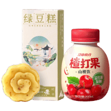 江中食疗 楂打果饮200ml*1瓶 知味观桂花味绿豆糕50g夏日休闲零食2.9元（试用价）