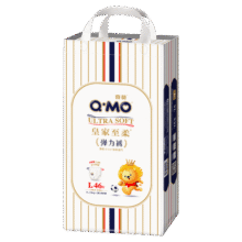 奇莫（Q-MO）皇家至柔拉拉裤弹力裤尿不湿 超薄透气超能吸 新生儿宝  拉拉裤L码46片(9-14kg)140元 (满139减52,券后省5,月销1000+)
