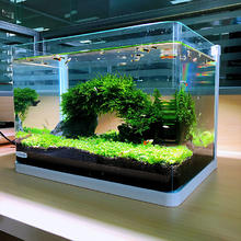 森森 森 超白玻璃小鱼缸HRK-300套缸款 长29.5cm 热弯玻璃 过滤器 水草灯