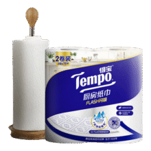 得宝（TEMPO）一博同款 厨房卷纸75节*2卷 水油瞬吸 厨房用纸 吸油纸 懒人抹布18.9元 (每满18减2,券后省10,月销8000+)