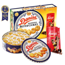 皇冠（danisa）丹麦曲奇饼干礼盒908g+60g休闲零食团购送礼物原装进口116.1元 (券后省0.9)