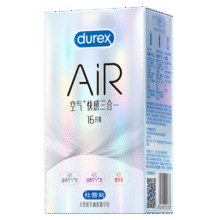 杜蕾斯（durex）空气快感三合一避孕套 超薄裸入隐形001003男女用持久延时安全套 空气0套感【16只】空气快感三合一1689.9元 (满85减10,券后省20)