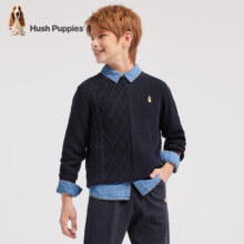 暇步士（Hush Puppies）【经典款】童装儿童男女大童秋季新款简约舒适时尚百搭线衣 藏蓝 160 cm99元（需领券）