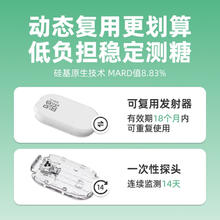 硅基动感 硅基轻享分体式可复用动态血糖仪 ECO持续葡萄糖监测系统 1个发射器+2个探头套装 GS1-P2上海国补179.9元