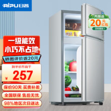 日普（RIPU）小冰箱迷你小型双门家用一级能效宿舍出租房办公室节能省电冷藏冷冻电冰箱 【一级能效】58升银色【3天不到1度电】247元（需领券）