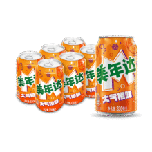 美年达 橙味碳酸饮料 330ml*6听