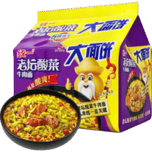 统一 老坛酸菜牛肉面大面饼五合一方便面150g*5袋 新老包装随机发货14.9元 (满2件9折,券后省20,月销3w+)
