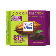 瑞特滋（RITTER SPORT）加纳系列81%特浓黑巧克力 100g11.99元包邮
