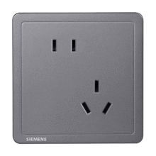 西门子（SIEMENS）开关插座 10A斜五孔插座面板 致典深灰银5UB14183NC072P